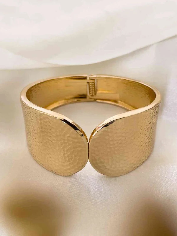 Gold Plated Anti Tarnish Wide Chunky Cuff Bracelet