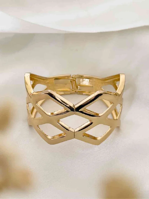 Gold Tone Geometric Wrist Bracelet