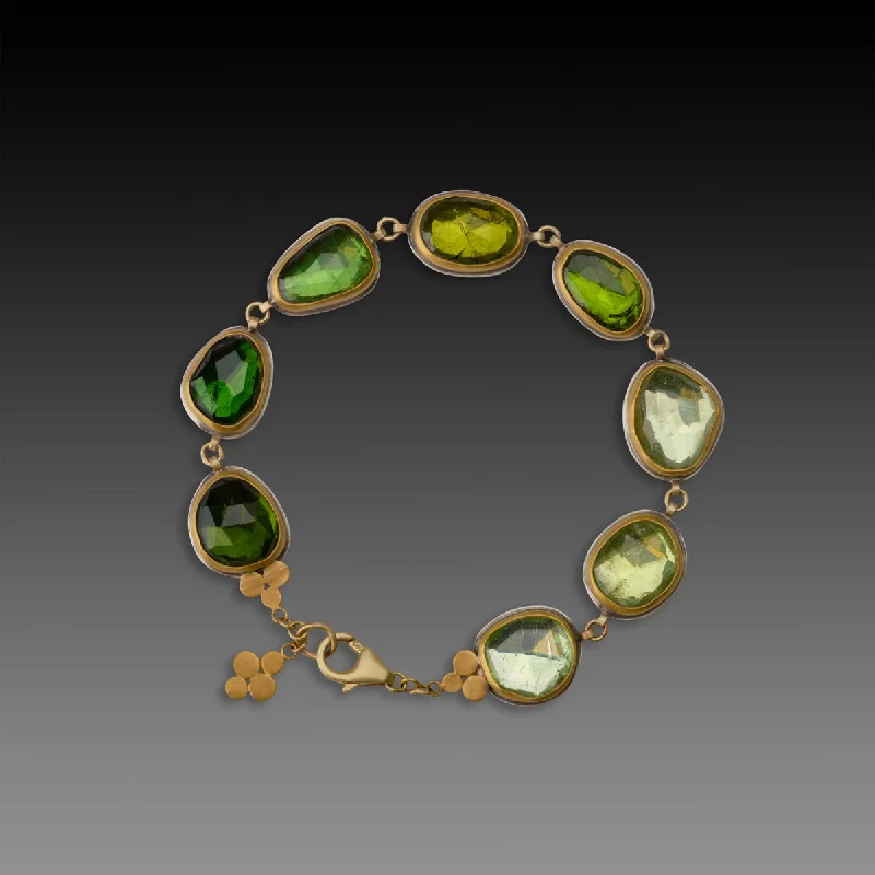 Green Tourmaline Ombre Bracelet