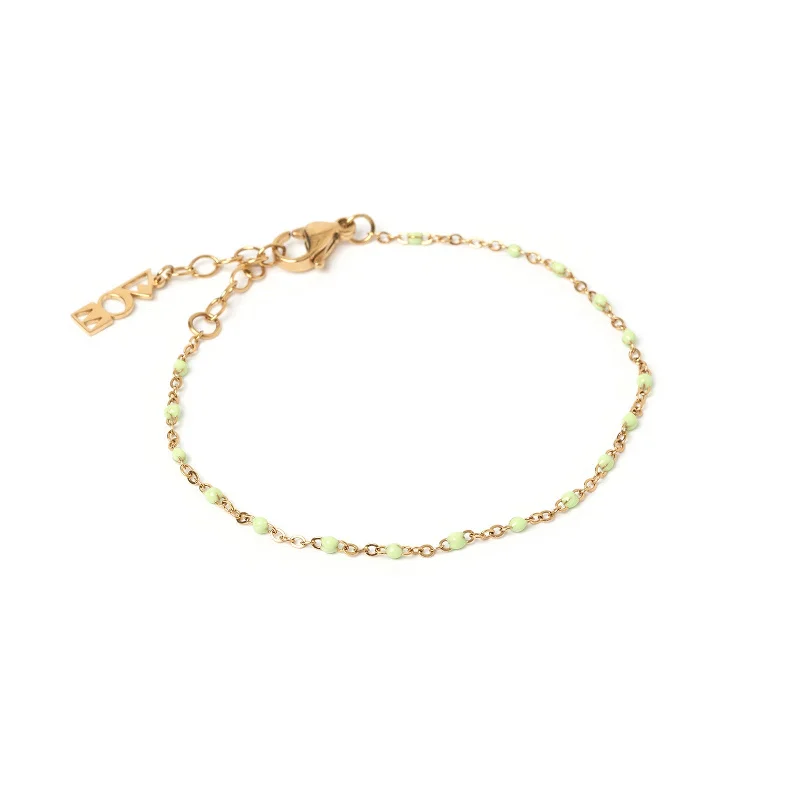 Peggy Gold and Enamel Bracelet - Mint