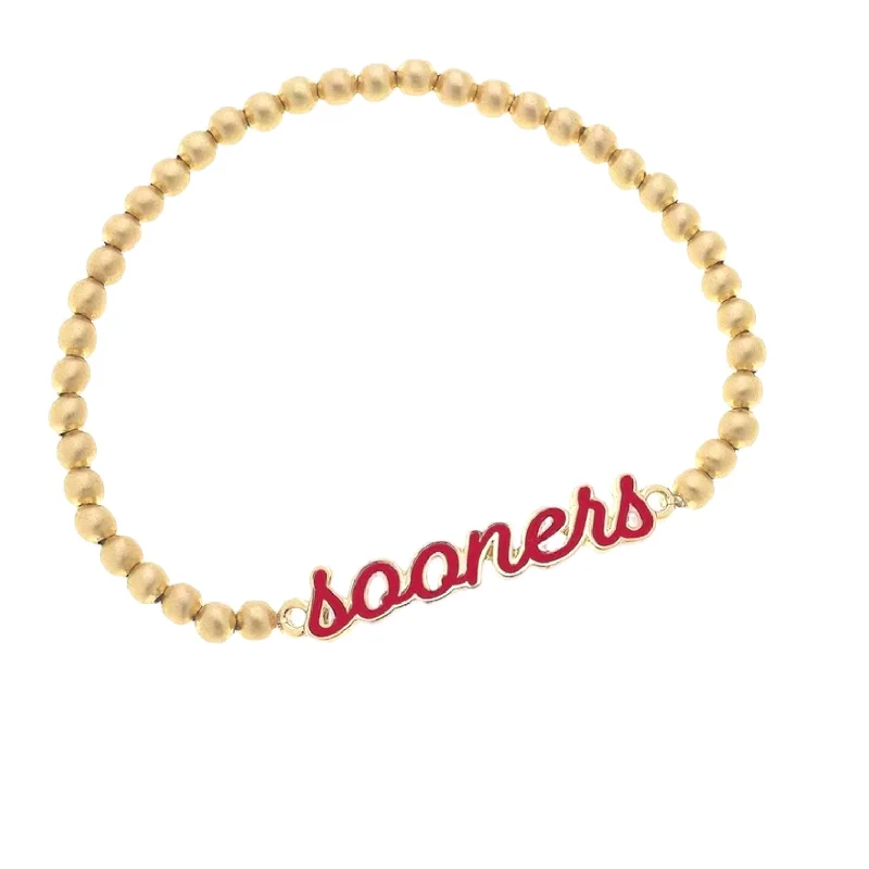 Sooners Enamel Script Bracelet