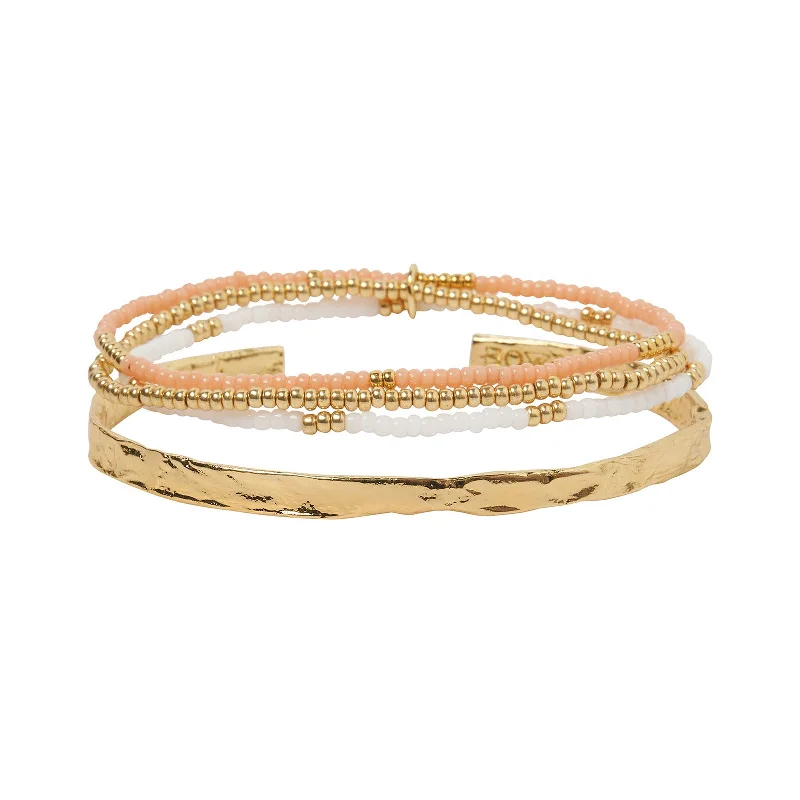 Sunshine Bracelet Stack - Coral