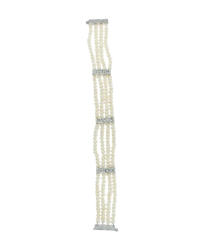 Trendy Stone Studded Pearl Bracelet