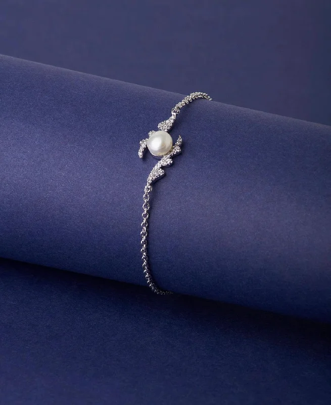 Trendy Stone Studded Pearl Bracelet