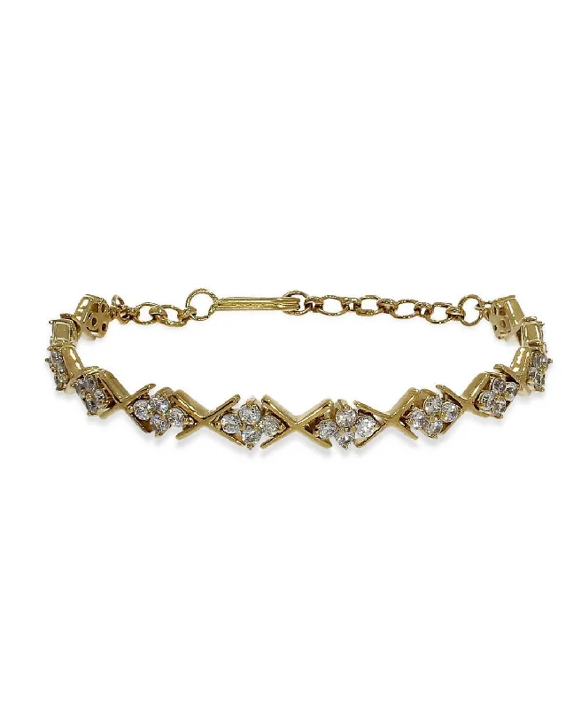 Trendy Stone Studded Silver Bracelet