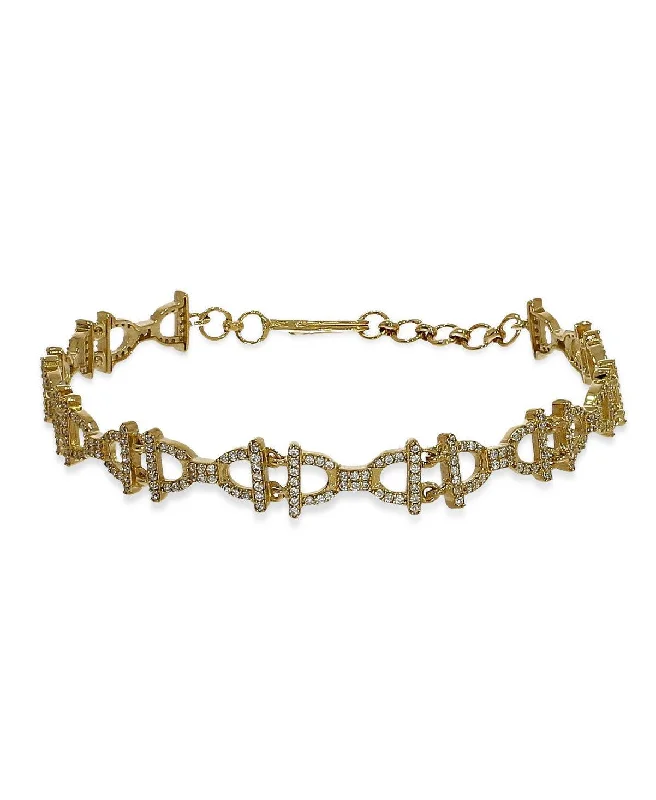 Trendy Stone Studded Silver Bracelet