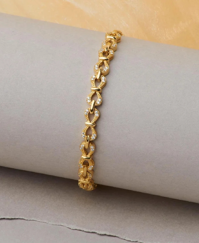 Trendy Stone Studded Silver Bracelet