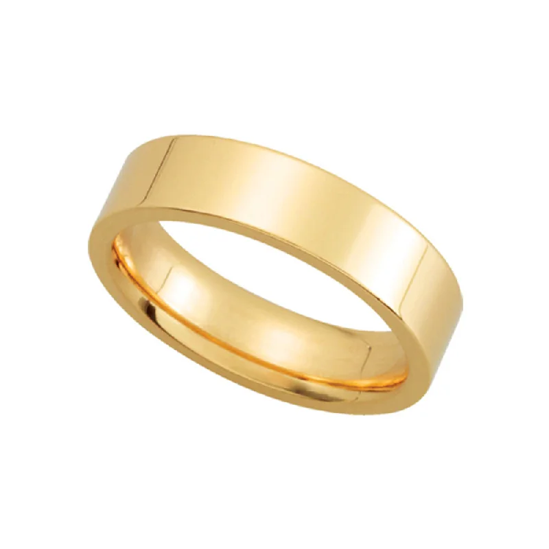 5mm Flat Comfort Fit Wedding Band in 10k Yellow Gold