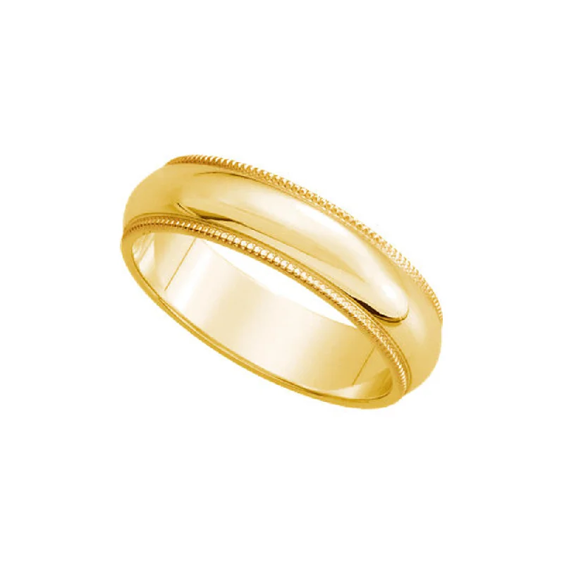 5mm Milgrain Edge Domed Band in 14k Yellow Gold