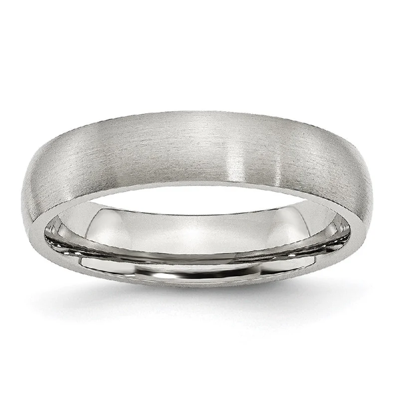 5mm Stainless Steel Brushed Domed Comfort Fit Band