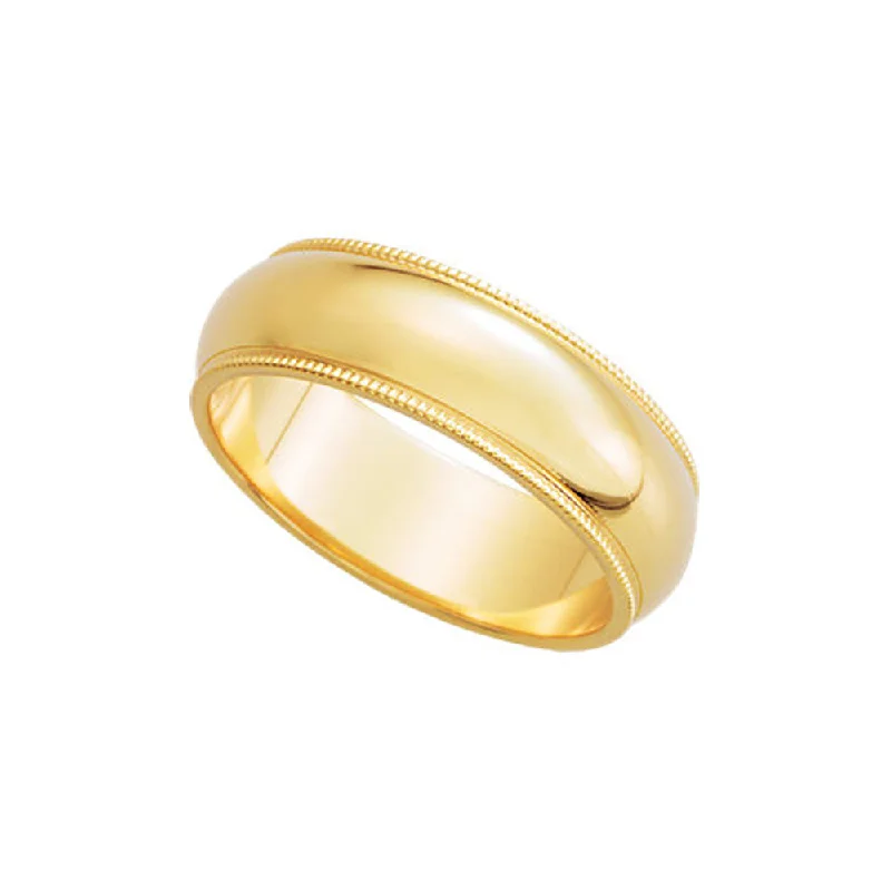 6mm Milgrain Edge Domed Band in 10k Yellow Gold