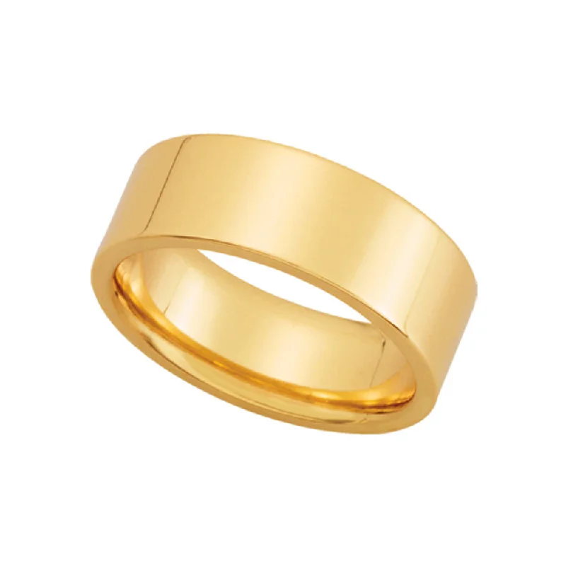 7mm Flat Comfort Fit Wedding Band in 14k Yellow Gold