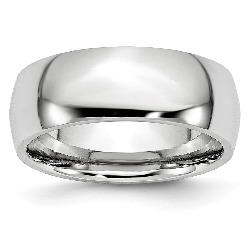 8mm Cobalt Polished Domed Standard Fit Band