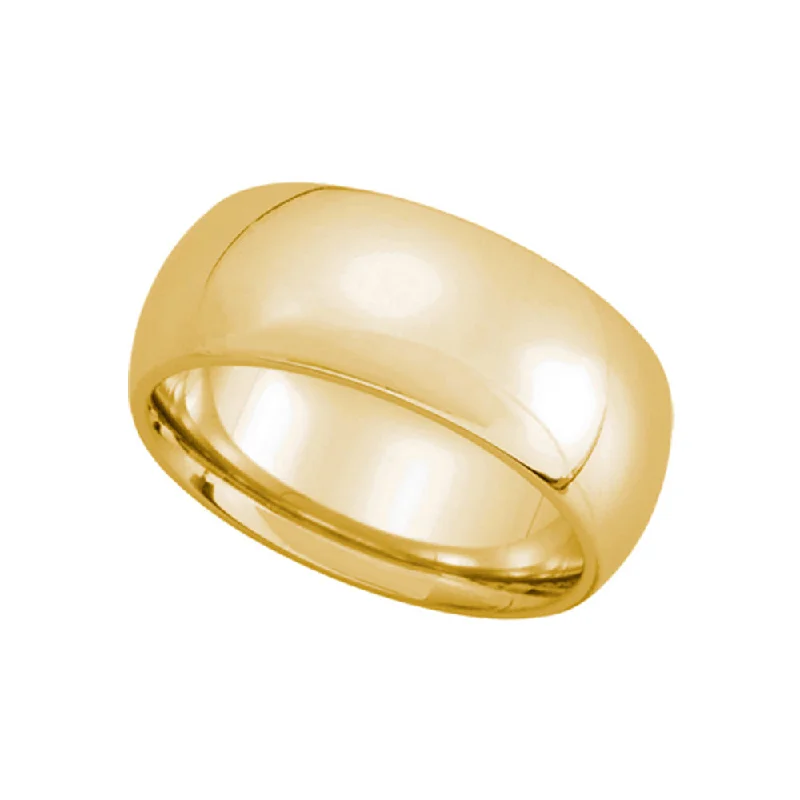 8mm Domed Comfort Fit Wedding Band in 10k Yellow Gold