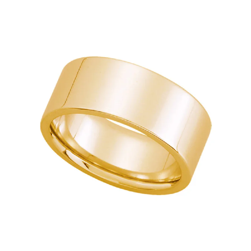 8mm Flat Comfort Fit Wedding Band in 14k Yellow Gold