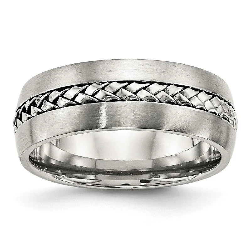 8mm Stainless Steel Braided Center Domed Standard Fit Band