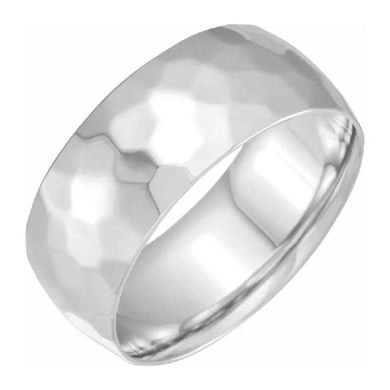 9mm Continuum Sterling Silver Hammered Comfort Fit Band,