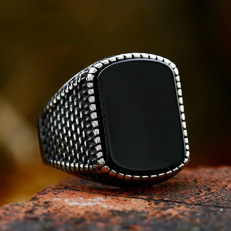 Men's Punk Beaded Ring