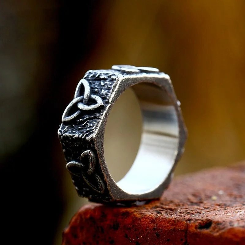 Men's Punk Celtic Knot Hexagon Ring