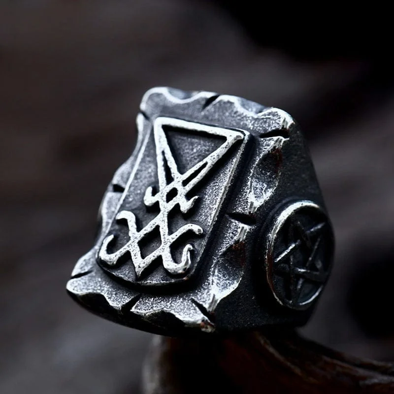 Men's Punk Crack Distressed Ring