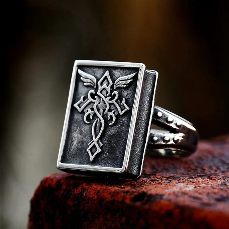 Men's Punk Cross Ring