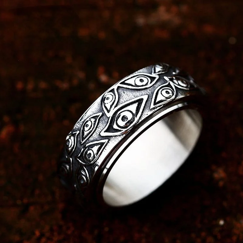 Men's Punk Devil's Eyes Ring