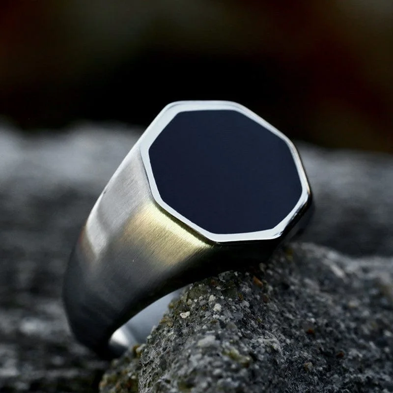 Men's Punk Hexagonal Ring