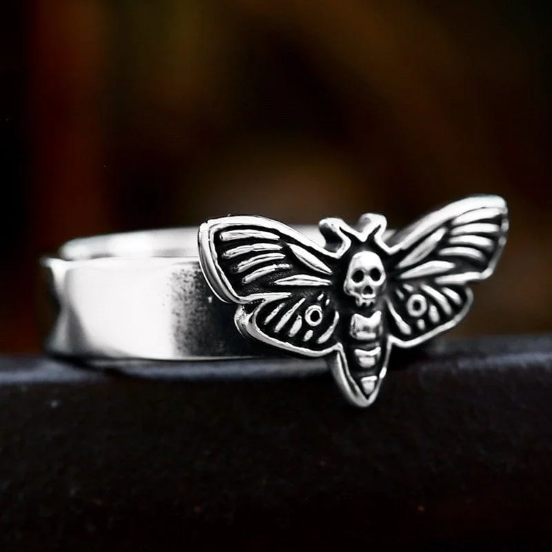 Men's Punk Moth Ring