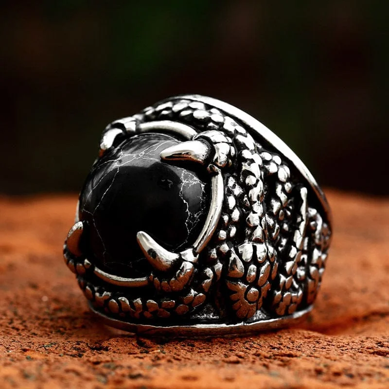 Men's Punk Snake Claw Ring