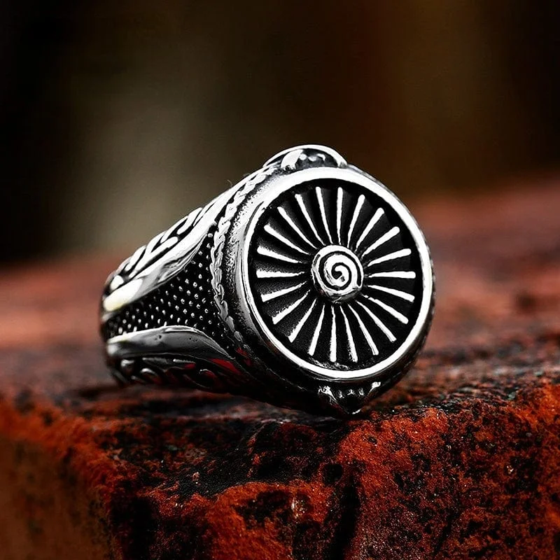 Men's Punk Turbine Ring