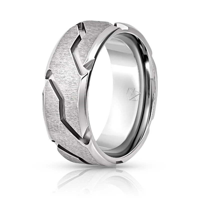 Titanium Ring - Silver Striker