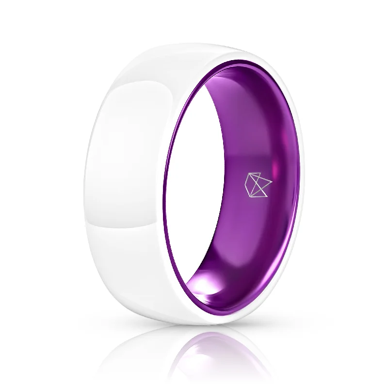 White Ceramic Ring - Resilient Purple